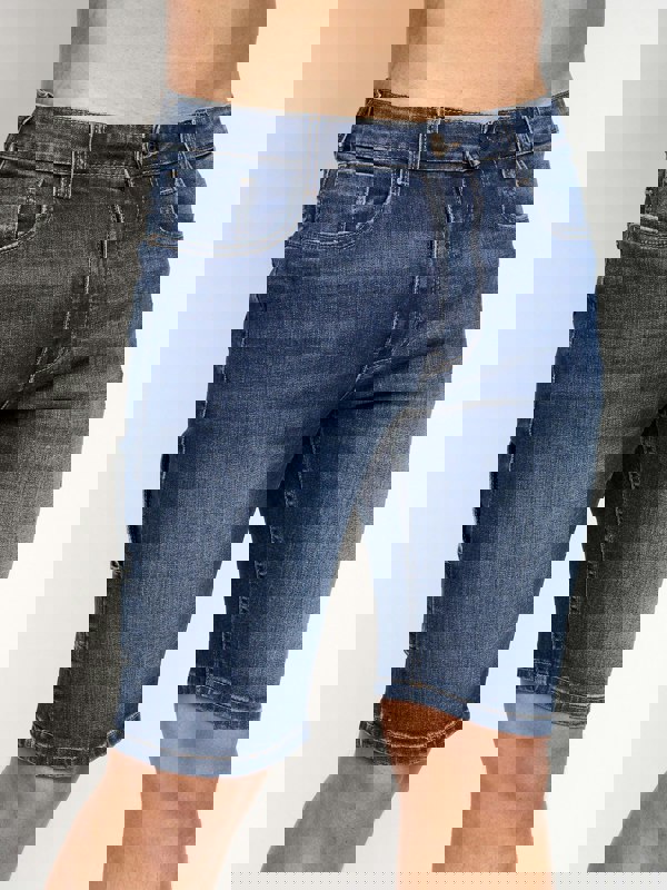 Crosshatch Carpenter Denim Shorts Dark Wash