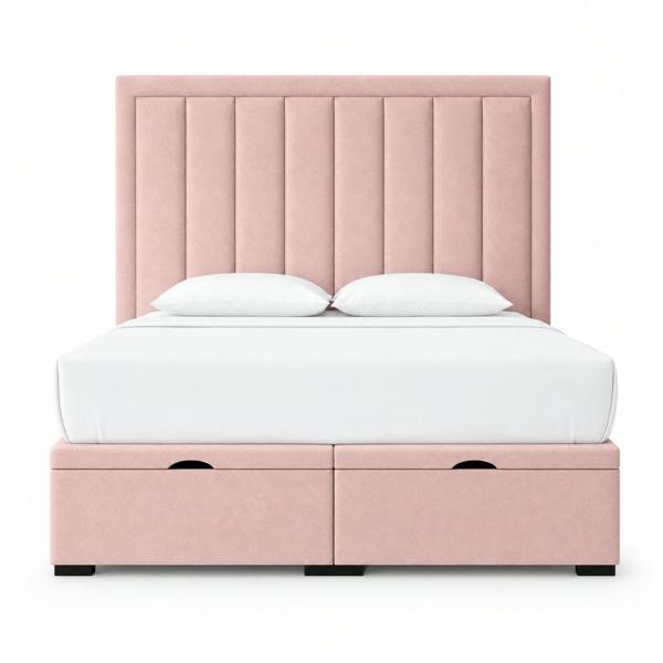 Great British Beds Zara Divan Ottoman Bed - Pink Plush