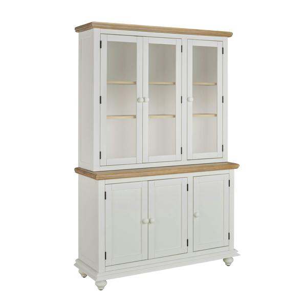 Statement Furniture Shire Glass Door White Display Cabinet Dresser with Shelves