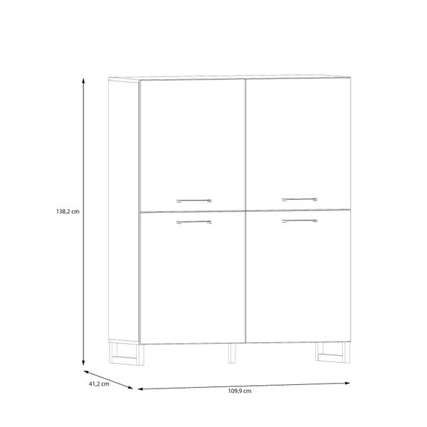 Wyld Haus Onyx Light Grey 4 Door Storage Cabinet