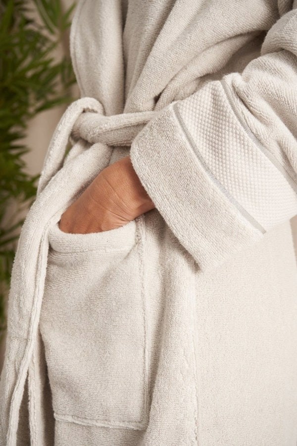 Bamboo Towelling Robe in Light GreyHomeware