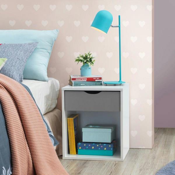 Alton Bedside Cabinet Bedroom Furniture Nightstand Table 1 Drawer