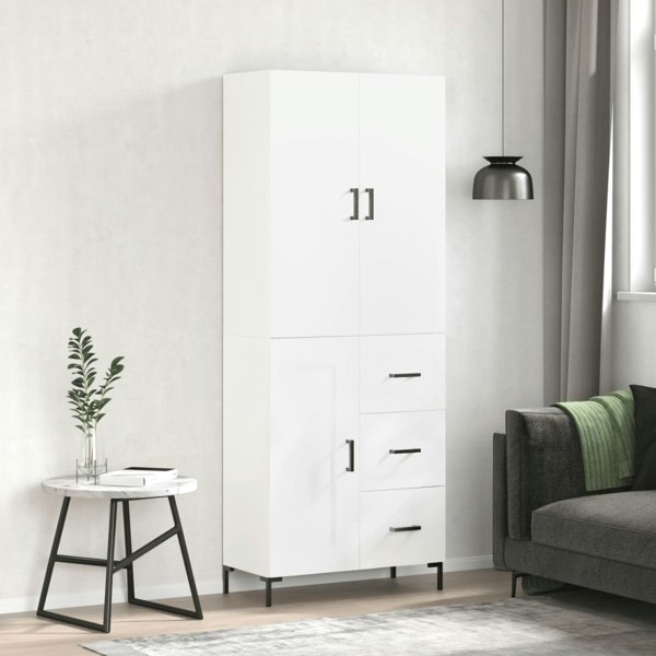 Berkfield Highboard White 69.5x34x180 cm Engineered Wood