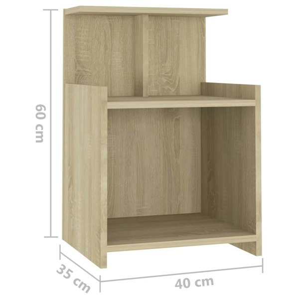 Berkfield Bed Cabinets 2 pcs Sonoma Oak 40x35x60 cm Engineered Wood