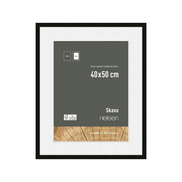 nielsen Skava Black Wooden Picture Frame with White Mount