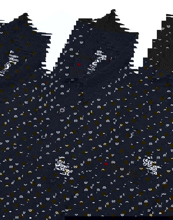 Lambretta Mens Smart Casual Retro All Over Print SKA Polo Shirt