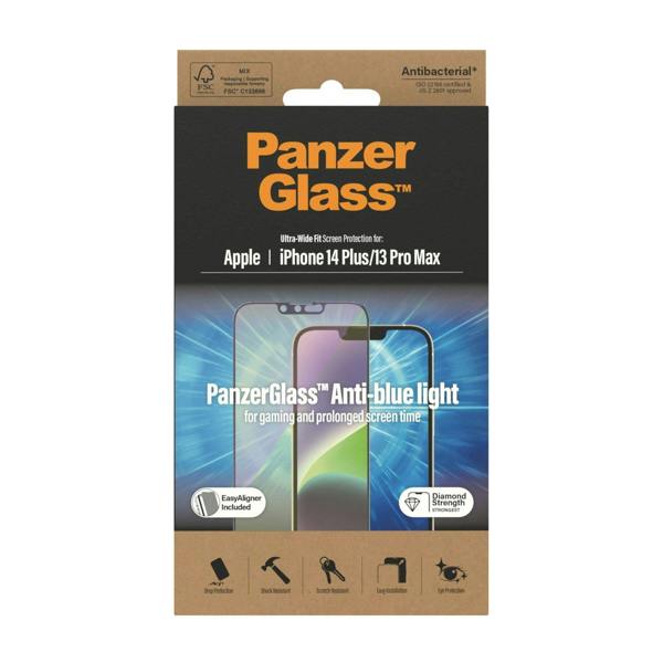 PanzerGlass Panzer Glass Ultra Wide Fit Anti Blue Light Screen Protection for iphone 13 Pro Max/14 Plus 6.7" - 2793