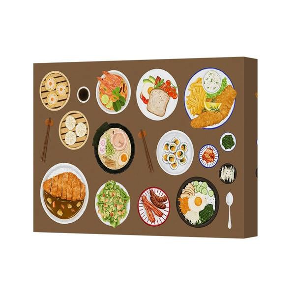 Benjamin Tate Design Canvas Art Print Food Feast Illustration 4796 Kitchen Wall Decor