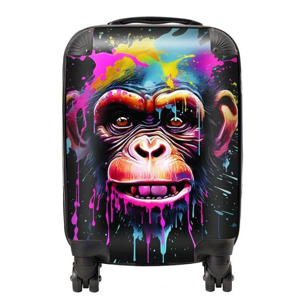 Warren Reed Multi Coloured Monkey Face Splashart Suitcase