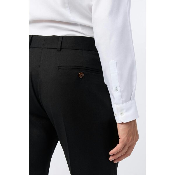 Antique Rogue Slim Fit Black Texture Stretch Trousers