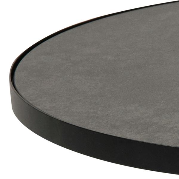 Wyld Haus Hamburg Round Black Ceramic Coffee Table Steel Pillar Base