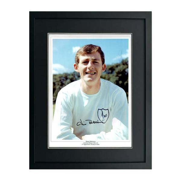 Jimmy Robertson Signed Tottenham Hotspur 16x12 Photo Deluxe Mount Frame