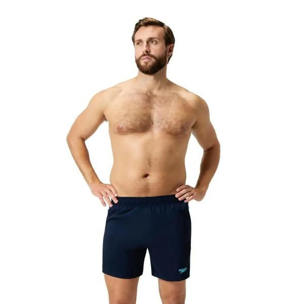 Navy blue Speedo Sport 2 Panel 16 inch watershorts with teal logo