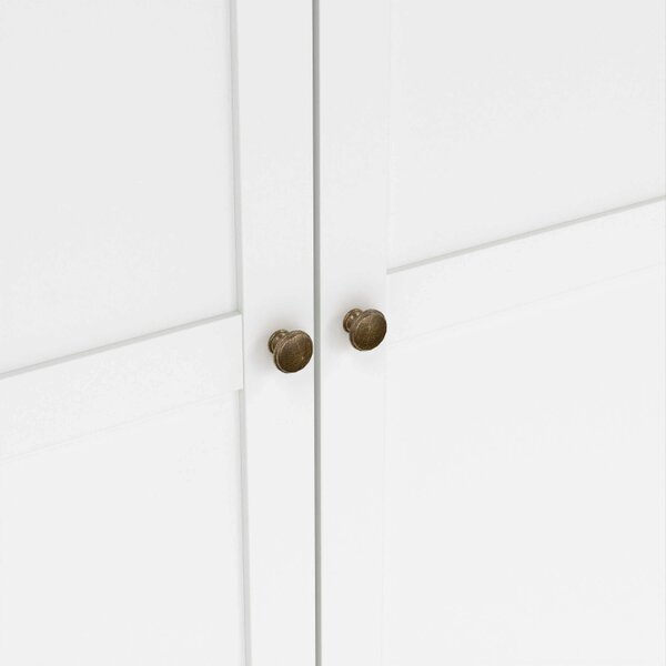Wyld Haus Osaka Farmhouse White Wooden Wardrobe 3 Doors