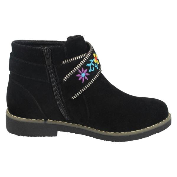 Spot On Girls Spot On Ankle Boots With Embroidered Flowers H5072