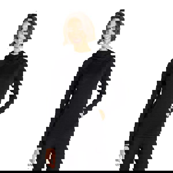 Animal Womens/Ladies Merino Wool Hoodie - Black - 