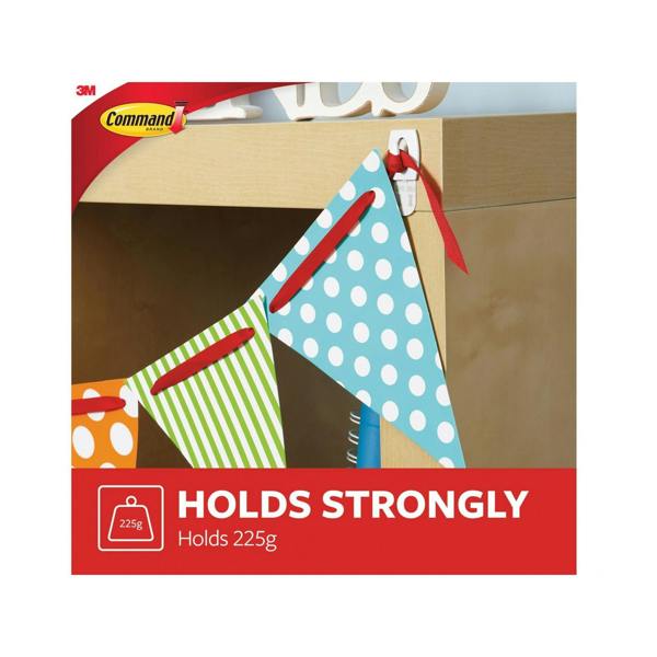 Command White Mini Hooks - Multi Colour - 