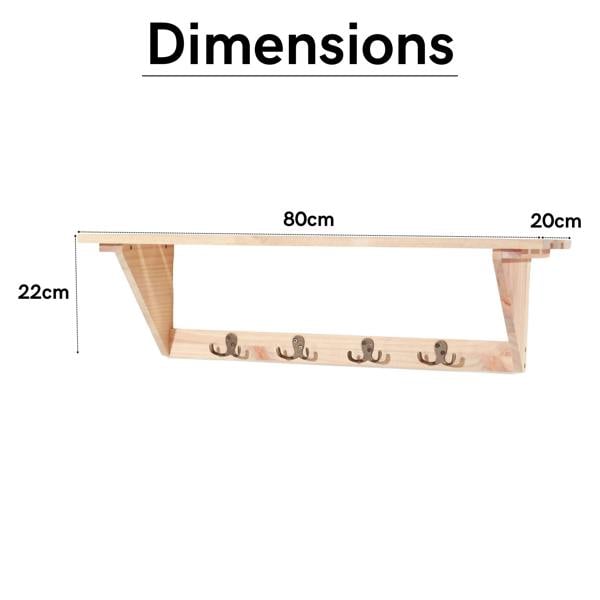 Core Products Hat & Coat Shelf Kit, Pre-Sanded Pine