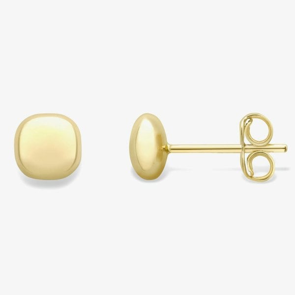 T. H. Baker 9ct Gold Squared Cushion Stud Earrings 120125114401
