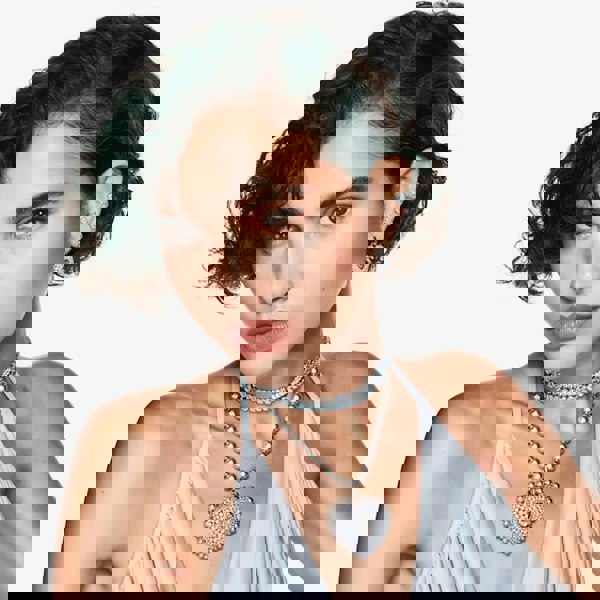 Swarovski Hyperbola Rhodium Plated Blue Heart Stud Earrings 5683576