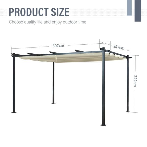 acorn 4m x 3m rectangular pergola in creamy white