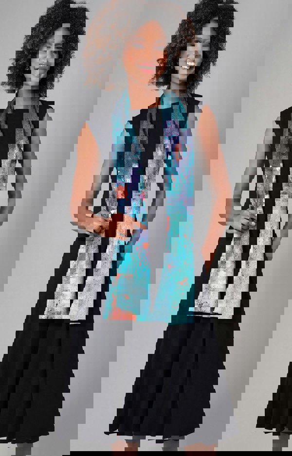 Alie Street London Azra Woven Scarf Aquatic Ombre