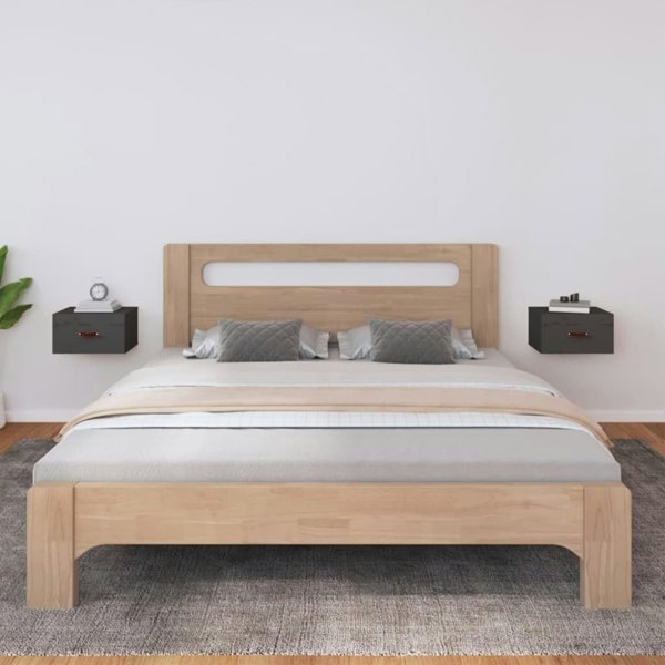 Berkfield Wall-mounted Bedside Cabinets 2 pcs Grey 40x29.5x22 cm