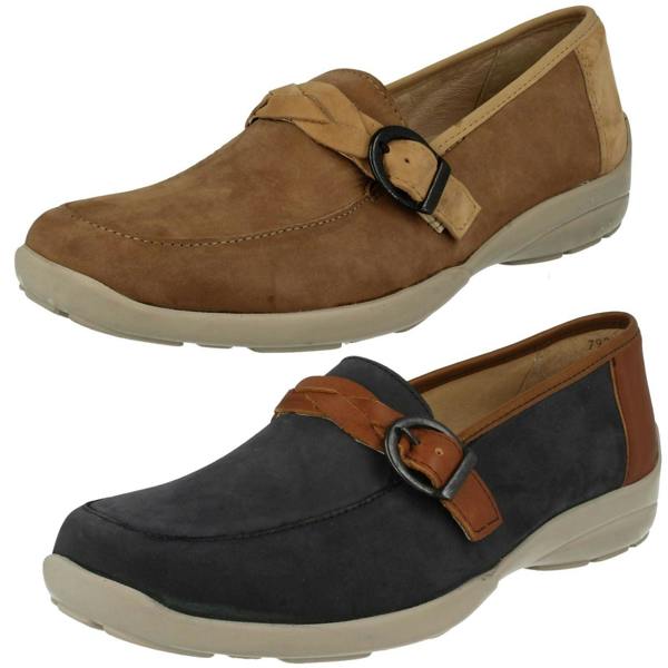 DB Shoes Ladies Easy B Wide Fitting Slip On Loafers Cork