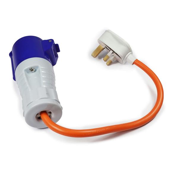 Ring Automotive UK Mains Adaptor 13A to 16A Caravan Motorhome Extension Lead, Connects Caravan Electrics to 240V Power Supply