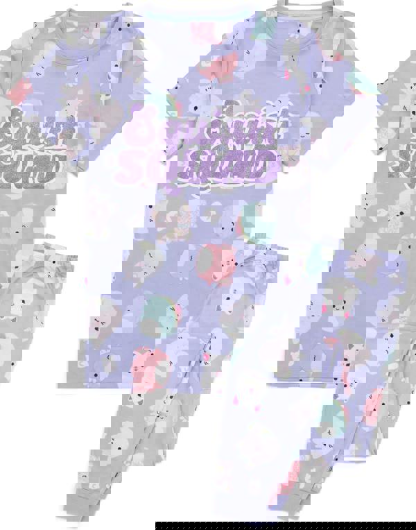 Squishmallows Unisex Kids Purple Short Sleeve Long Leg Pyjama Set