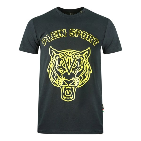 Plein Sport Large Stencil Tiger Logo T-Shirt - Navy Blue