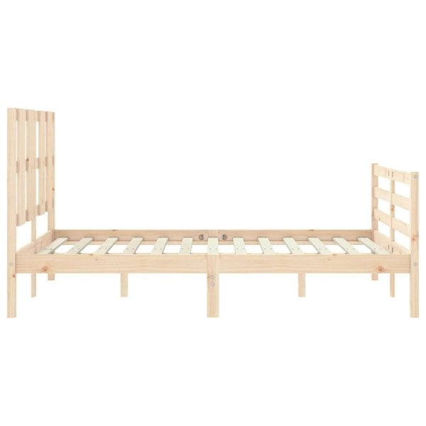 Berkfield Bed Frame with Headboard 140x200 cm Solid Wood