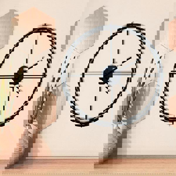 WALPLUS WC2138 - Black Larry's Minimalist Iron Wall Clock - 50 cm / 19.7 in