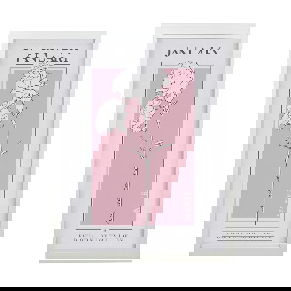 Personalised Memento Company Personalised Birth Flower White Poster Frame