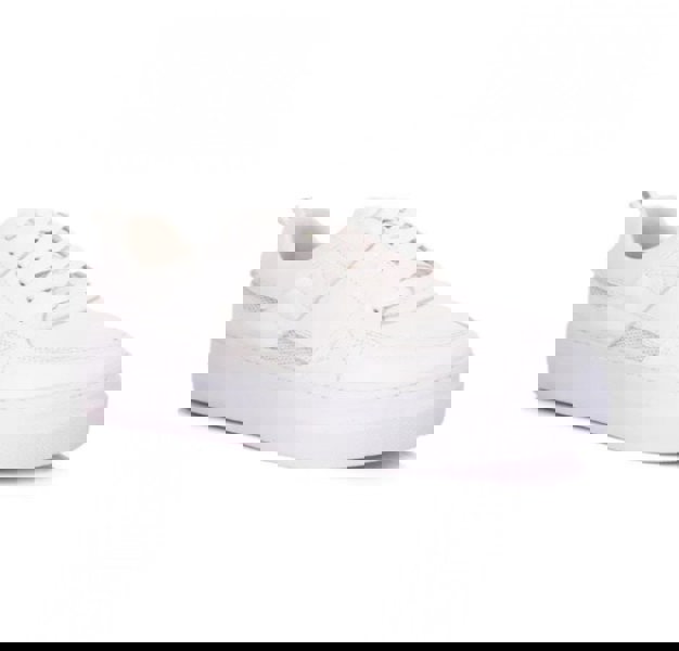 David WeJ White Leather Sneakers With Mesh