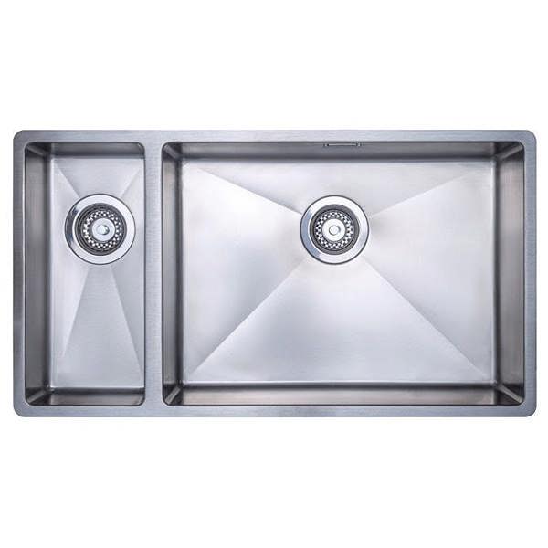 Austen & Co. Como Stainless Steel Extra Large Inset & Undermount 1.5 Bowl Kitchen Sink - Right Hand Main Bowl