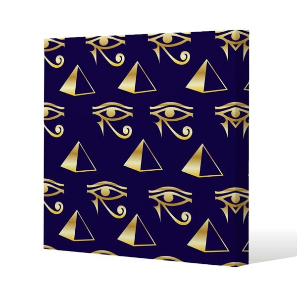 Benjamin Tate Design Gold Pyramid & Eye Of Horus (Canvas Print)