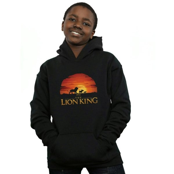 Disney Boys The Lion King Movie Sunset Logo Hoodie - Black