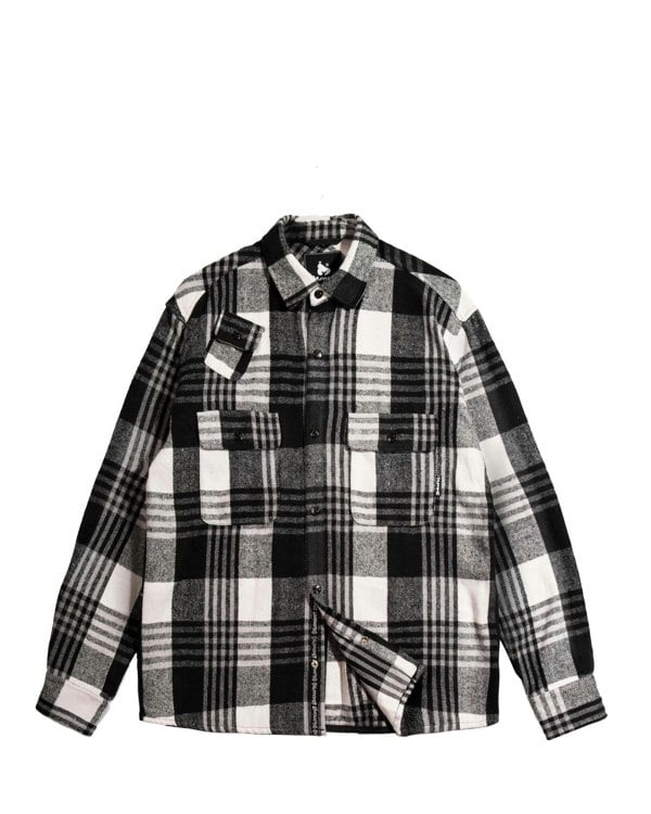 Money Check Over Shirt Black