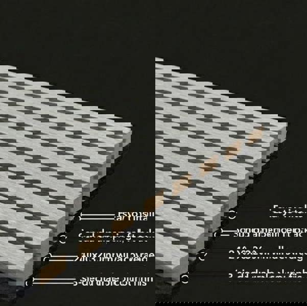 Panel Haus Concrete Acoustic Slat Wall Panel - 240cm x 32cm (2 pack)