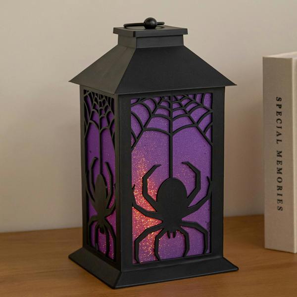 Samuel Alexander 32cm Battery Powered Light up Spider Halloween Lantern with LEDs