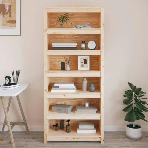 Berkfield Book Cabinet 80x35x183 cm Solid Wood Pine
