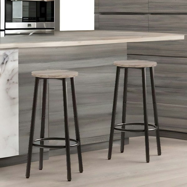 Rafaelo Mobilia Set of 2 Bar Stools Greige