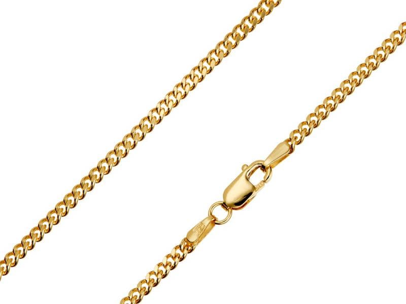 Cooksongold 9ct Yellow Gold Necklace Chain, Diamond Cut Curb Necklace