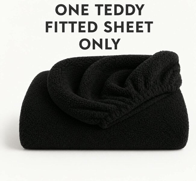 Night Zone Teddy Fleece Fitted Sheet 30cm Deep – Extra Deep Warm Teddy Bear Bedding