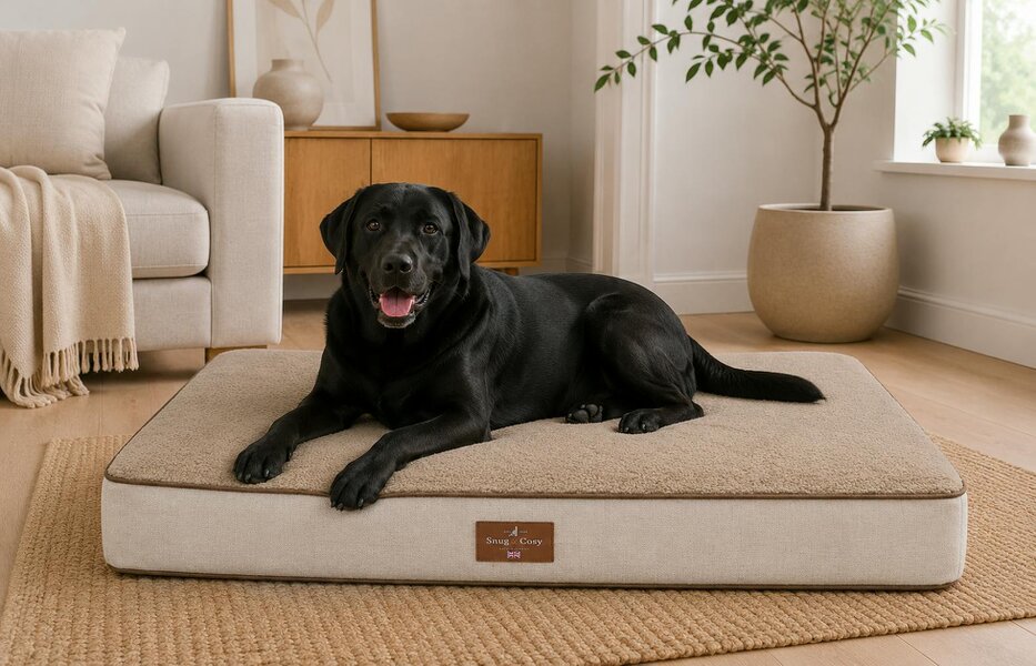 Snug and Cosy Pets Heritage Tweed Orthopaedic Pet Lounger - Comfort & Support