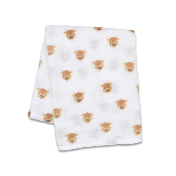 Lulujo - Muslin Swaddle - Highland Cows