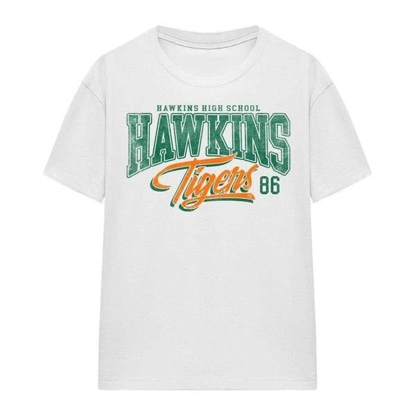 Stranger Things Womens/Ladies Hawkins Tigers 86 T-Shirt - White