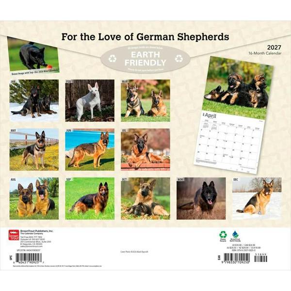 For The Love Of German Shepherds Deluxe Calendar 2027, Deluxe Calendars, Month To View, Dogs, Gift