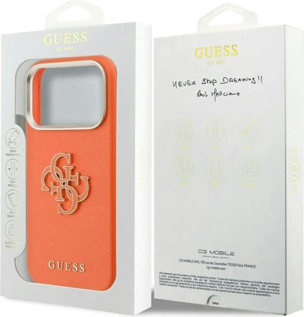 Guess FW Resin Big 4G Logo Case for iPhone 17 Pro Max 6.9" Orange - GUHCP17X5PS4RGGO